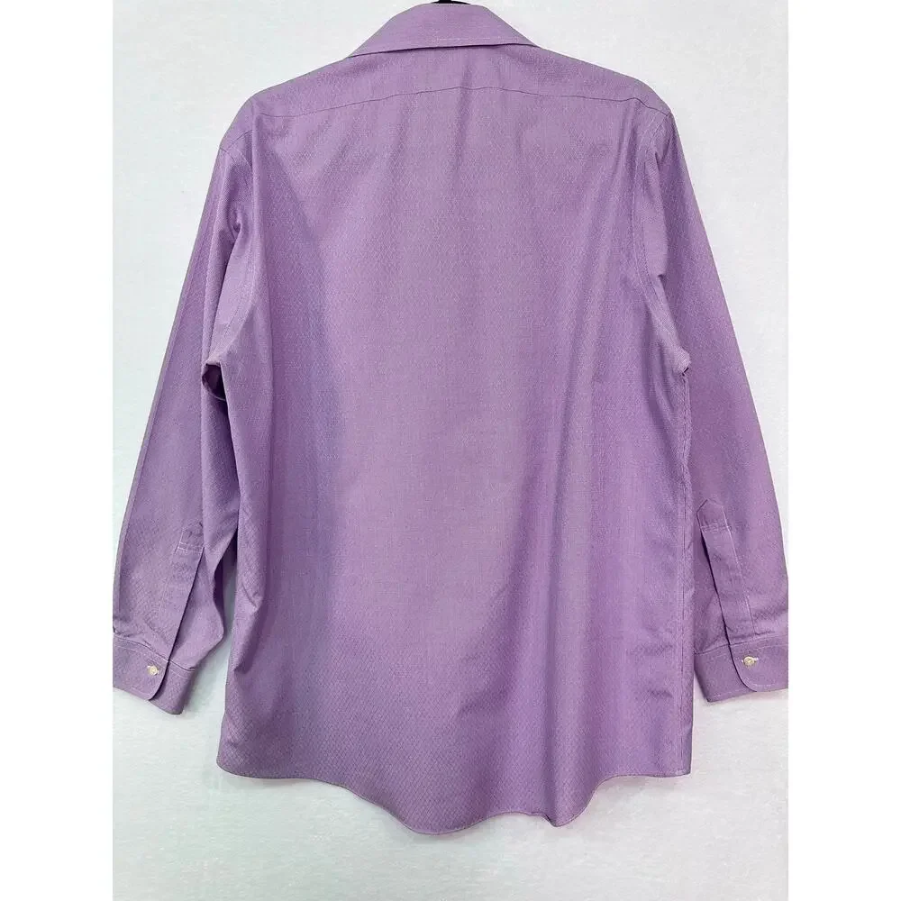 Brooks Brothers Milano Purple Supima Cotton Slim Fit Dress Shirt 16.5 33